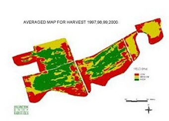Winter wheat yield data, averaged over 5 years - Essex.